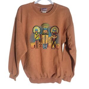 Hanes Vintage Sweatshirt Medium Desert Southwest Native American Crewneck 90s